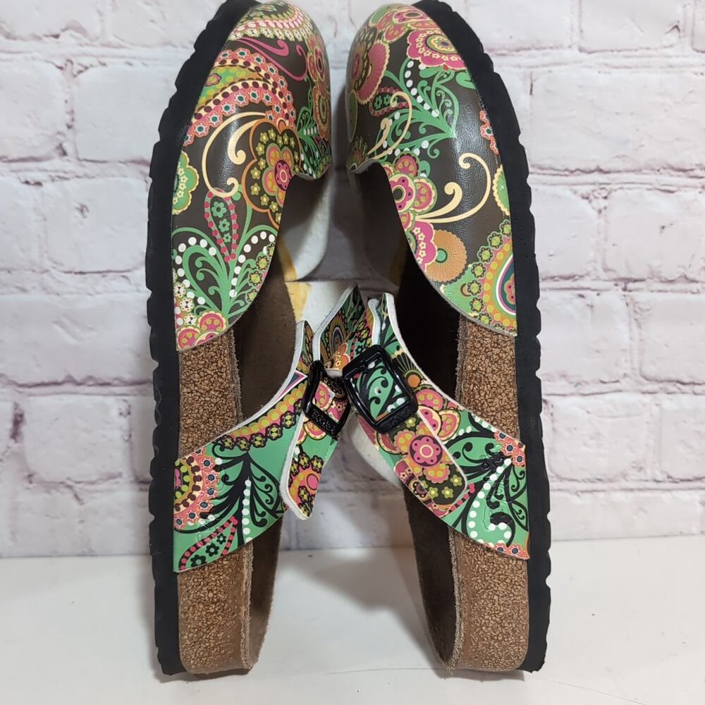 Birki's By Birkenstock Size 8 Paisley Slip On Clogs Mary Jane Flower Flor Lined - Picture 4 of 10